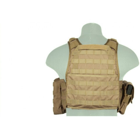 Lancer Tactical Airsoft Assault Tactical Vest (Coyote Brown)