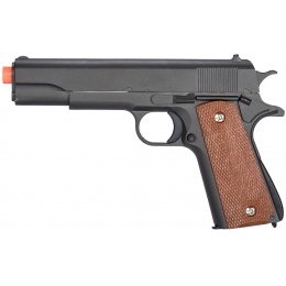 Galaxy G13H Metal Spring Airsoft 1911 Pistol w/ Holster - BLACK
