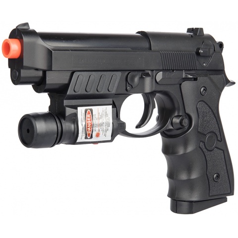 UK Arms G52R Airsoft Spring Powered Pistol w/ Laser - BLACK
