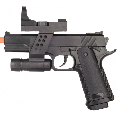 UK Arms G153BAF Airsoft Spring Laser Pistol w/ Flashlight - BLACK