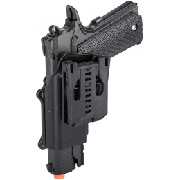 Galaxy G25H Airsoft Full Metal Spring Pistol w/ Holster - BLACK