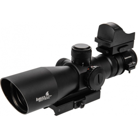 Lancer Tactical 3-9X Red & Green Long Range Scope w/ Red Dot Sight