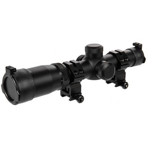 Lancer Tactical 1-4X24 Rifle Scope w/ Glass Reticle - BLACK