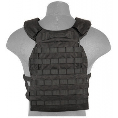 Lancer Tactical 600D Nylon Tactical Vest w/ Shoulder Straps (Black)