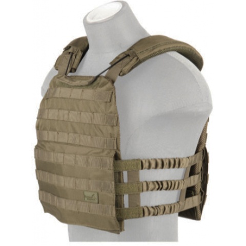 Lancer Tactical 600D Nylon Tactical Vest w/ Shoulder Straps (OD)