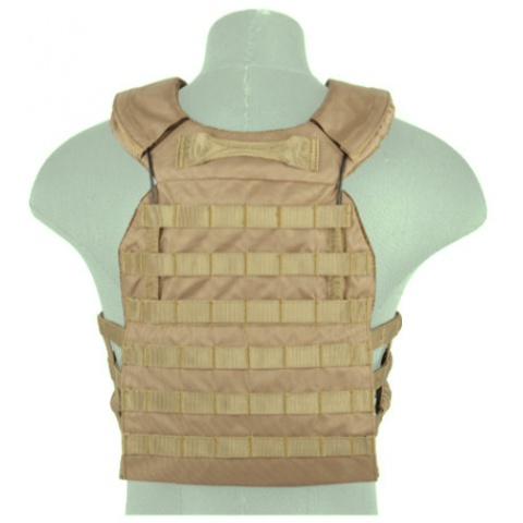 Lancer Tactical 600D Nylon Tactical Vest w/ Shoulder Straps (CB)
