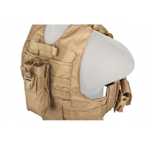 Lancer Tactical 600D Nylon Strike Tactical Vest (Coyote Brown)