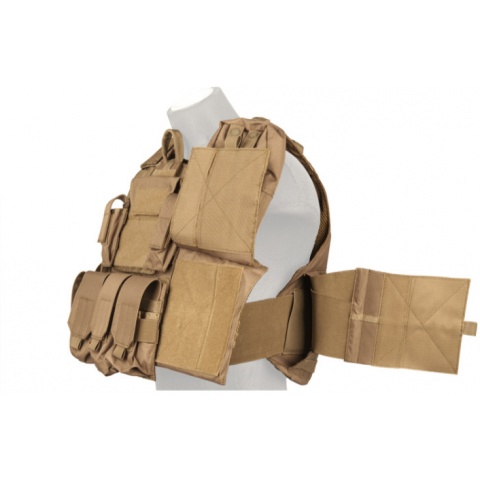 Lancer Tactical 600D Nylon Strike Tactical Vest (Coyote Brown)