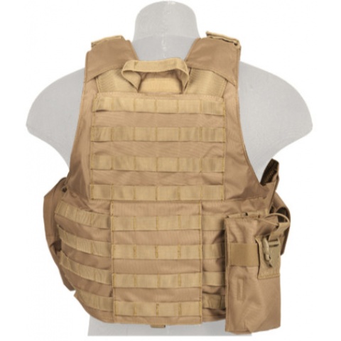 Lancer Tactical 600D Nylon Strike Tactical Vest (Coyote Brown)