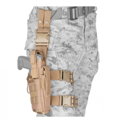 Lancer Tactical 600D Nylon Tornado Drop Leg Holster (Color: Coyote Brown)