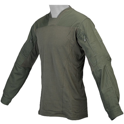 Lancer Tactical Airsoft TLS Half Shell Shirt - OD GREEN
