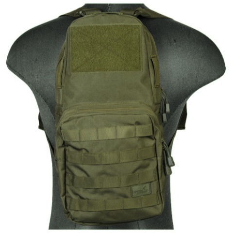 Lancer Tactical 600D Nylon Airsoft Molle Hydration Backpack (Color: OD Green)