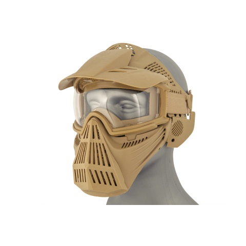 AMA Full Face Airsoft Mask w/ Eye Safety & Visor - TAN