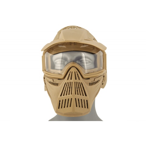 AMA Full Face Airsoft Mask w/ Eye Safety & Visor - TAN