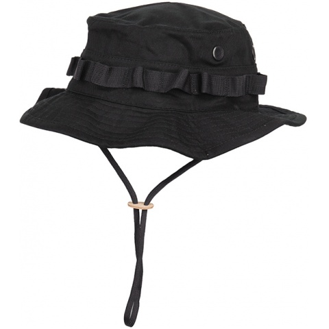 Lancer Tactical Boonie Hat w/ Adjustable Chin Strap- BLACK
