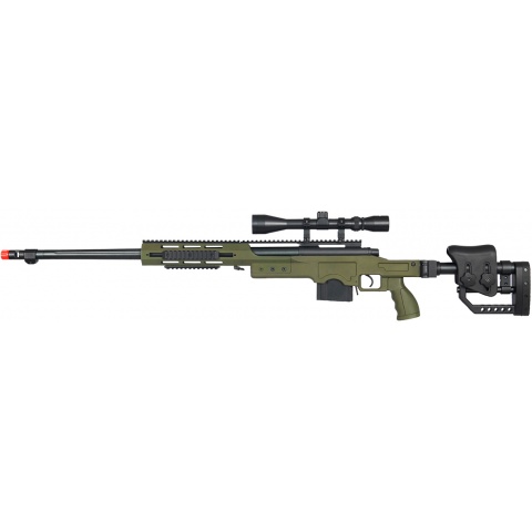 Well MB4411 Airsoft Bolt Action Sniper Rifle w/ 3-9x40 Scope - OD GREEN