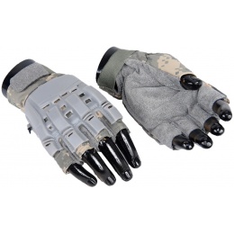 UK Arms Airsoft Tactical Armored Half Finger Gloves Large - TAN