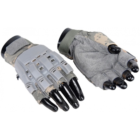 UK Arms Airsoft Tactical Armored Half Finger Gloves XS - TAN