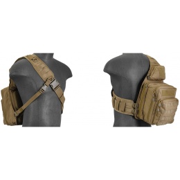Lancer Tactical Airsoft Messenger Utility Shoulder Bag (Color: Tan)