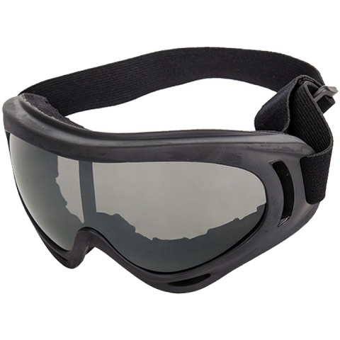 AMA High Contrast Airsoft Gray Lens Goggles - BLACK
