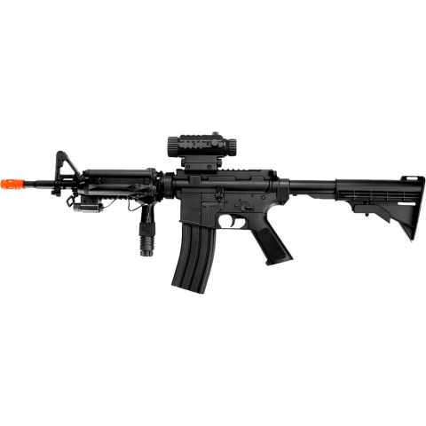 Well Airsoft M4 RIS AEG Rifle w/ Light & Laser - BLACK