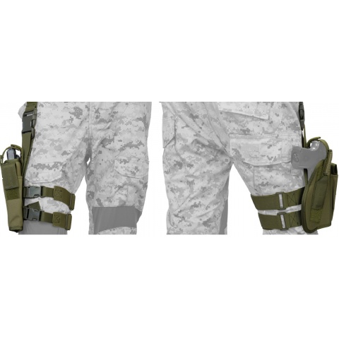 Lancer Tactical Nylon Drop Leg Holster - OD GREEN