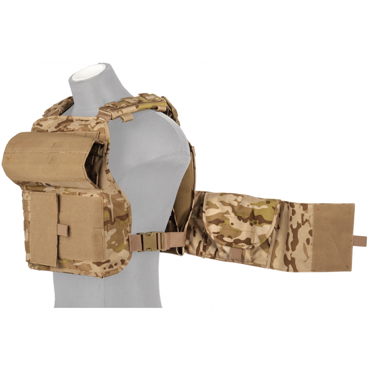Lancer Tactical Airsoft MOLLE Ballistic Tactical Vest (Desert Camo