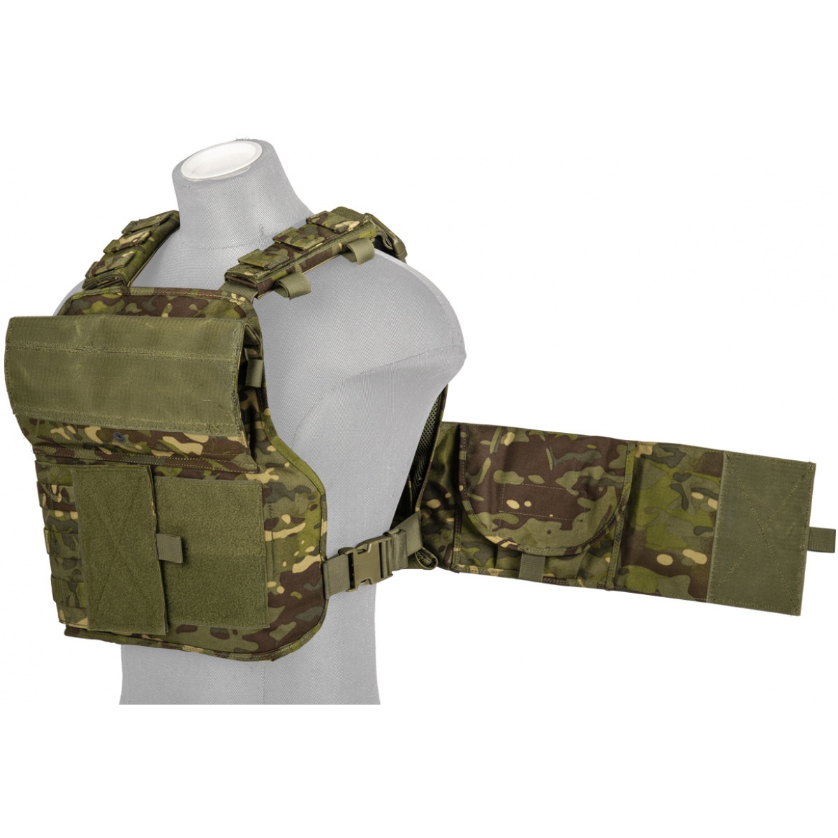 Lancer Tactical Airsoft MOLLE Ballistic Tactical Vest (Tropic Camo ...
