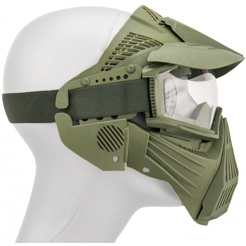 CYMA Airsoft Full Face Mask w/ Clear Goggles & Visor - OLIVE DRAB
