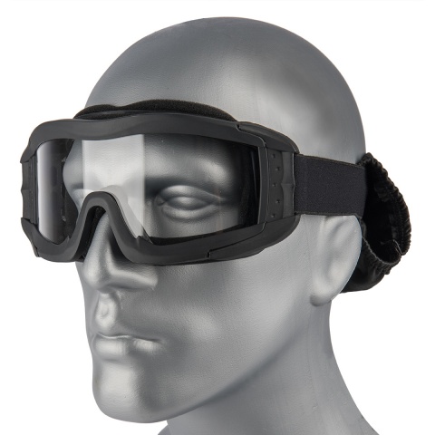 Lancer Tactical Airsoft Polycarbonate Safety Lens Goggles w/ UV400 Lens - BLACK