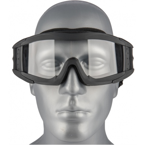 Lancer Tactical Airsoft Polycarbonate Safety Lens Goggles w/ UV400 Lens - BLACK
