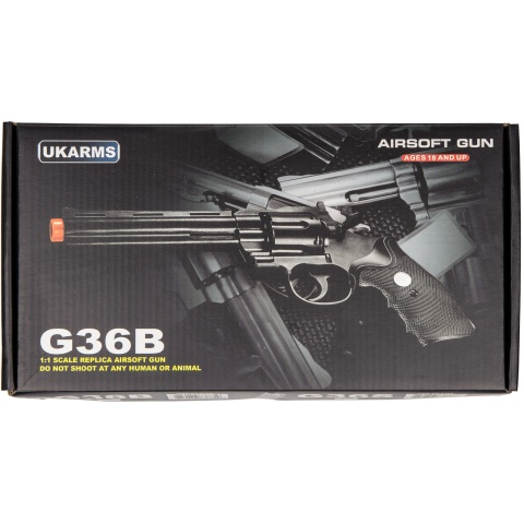 UK Arms G36B Spring Powered Airsoft Revolver - BLACK