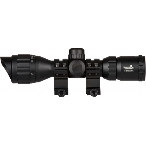 Lancer Tactical 3-9x32 AOL Metal Mil-Dot Rifle Scope - BLACK