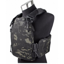 AMA Laser Cut Airsoft Tactical Vest w/ MOLLE Webbing (Camo Black)