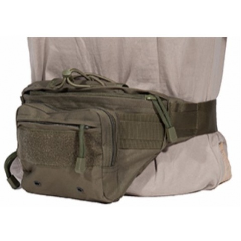 AMA 600D Polyester Tactical Hip-Pack w/ Clip Buckles - OD GREEN