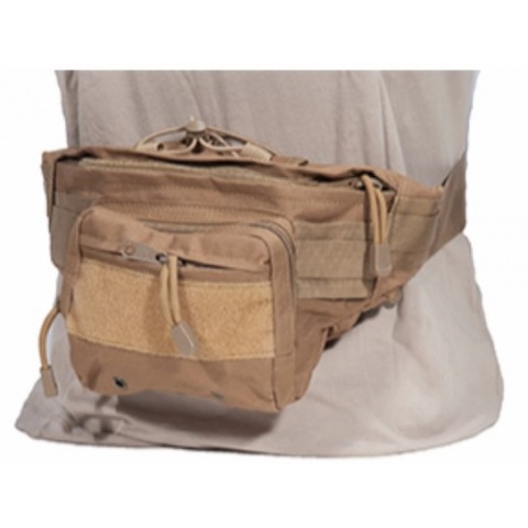 AMA 600D Polyester Tactical Hip-Pack w/ Clip Buckles - TAN