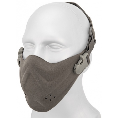 AMA Tactical Hard Foam Neoprene Half Face Mask - GRAY