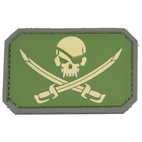 AMA Pirate Cutlass PVC Patch - GREEN/YELLOW
