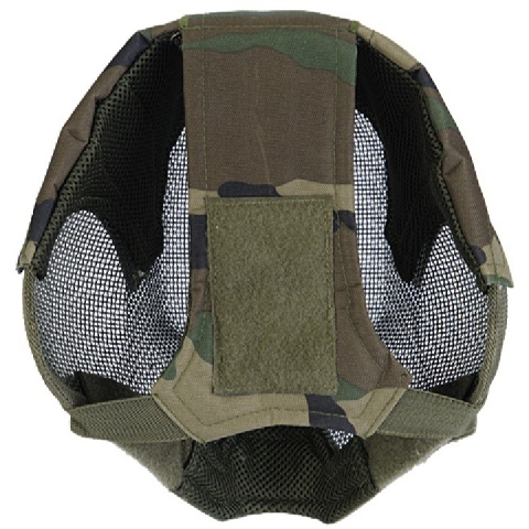 AMA Tactical V6 Strike Full Face Wire Mesh Mask - WOODLAND CAMO