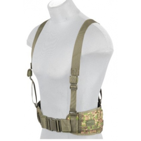 Lancer Tactical Low Profile MOLLE Battle Belt w/ Suspenders - PC GREEN