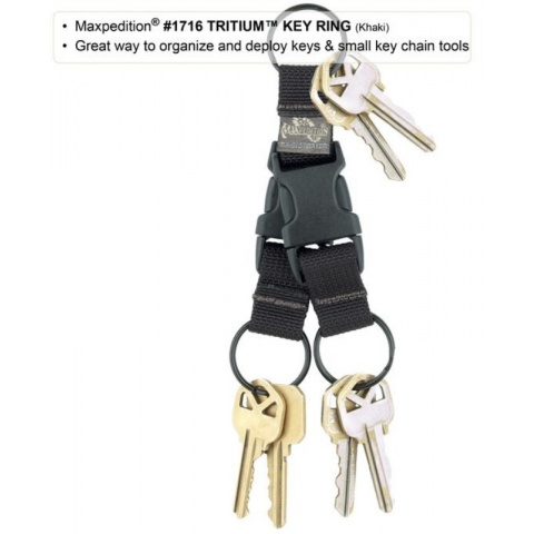 Maxpedition Tritium High Quality Nylon Key Ring - KHAKI