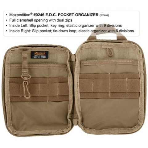 Maxpedition E.D.C. Multi-Tool Pocket Organizer - DARK BROWN