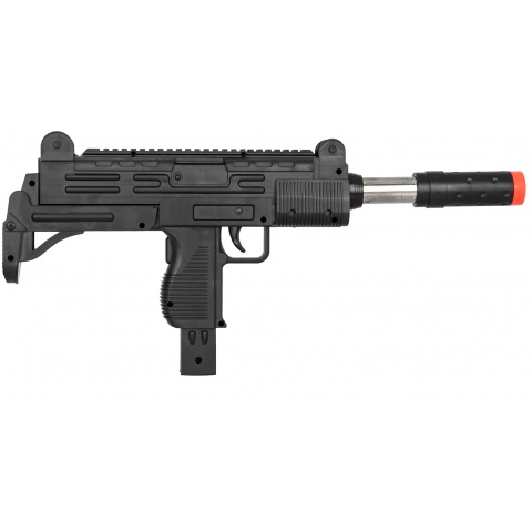UK Arms Airsoft Spring Uzi Submachine Gun w/ Laser Sight - BLACK