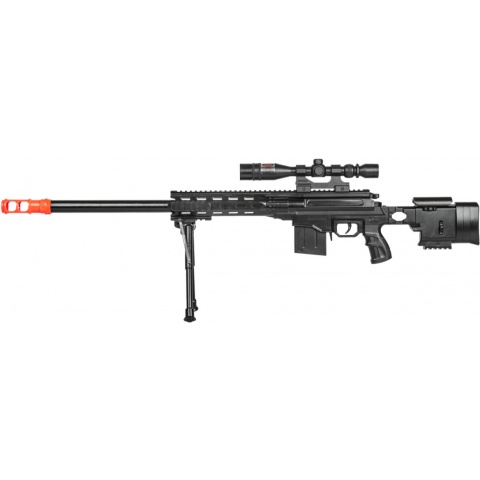 UK Arms Airsoft Spring Powered Rifle w/ Scope - BLACK