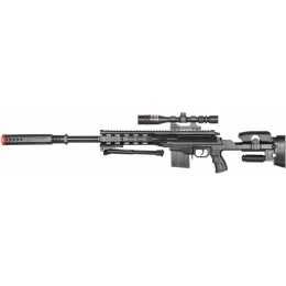 UK Arms P2668 Tactical Spring Powered Airsoft Sniper Rifle w/ Scope & Bipod (Color: Black)