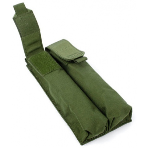 AMA Tactical MOLLE P90 Double Airsoft Mag Cordura Pouch - OD GREEN