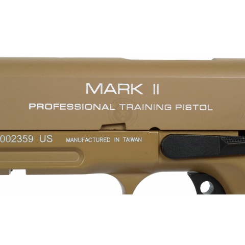 KWA Full Metal M1911 MKII PTP Gas Blowback Pistol w/ Railed Frame in Desert Tan