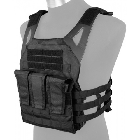 AMA Airsoft 1000D Plate Carrier w/ Dummy Plates Mag Pouches - BLACK