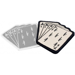 AMA Poker AK47 Airsoft Flexible Fabric Patch - BLACK/WHITE