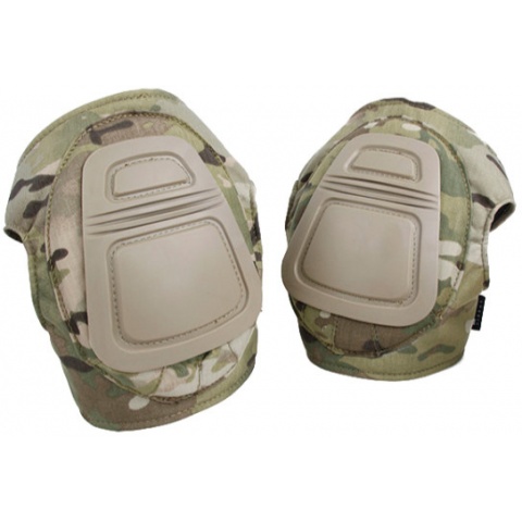 AMA 500 Denier Nylon Fabric Adjustable Tactical DNI Knee Pad Set - KHAKI